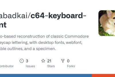 A font recreated from photographs of classic Commodore 64 keycaps