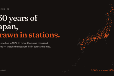 All 9,300 Japanese train station, animated by the year it opened (1872–2026)