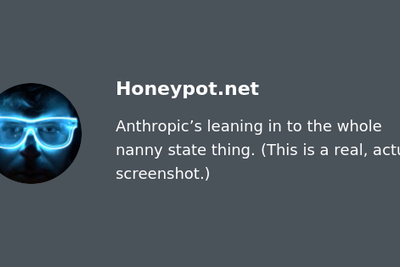 Anthropic's leaning in to the whole nanny state thing
