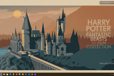 Bing Wallpaper showing Ad for Harry Potter and Fantastic beasts box set