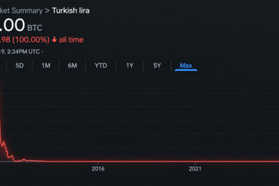 Bitcoin Price Nears 4 Million Lira as Turkey’s Currency Hits the Floor