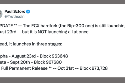 Bitcoin’s ECX Hard Fork Splinters Into 3 Launches Through October