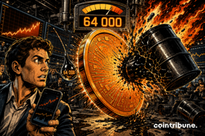 Bitcoin stalls at $64,000 amid the oil shock and tech sell-off.