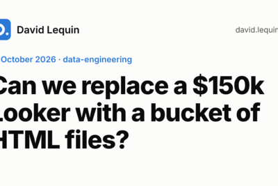 Can we replace a $150k Looker with a bucket of HTML files?