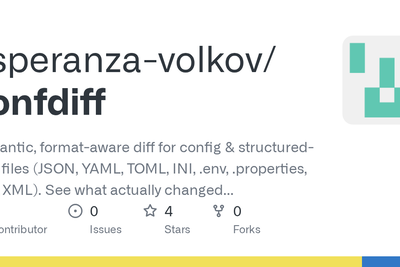 Confdiff – semantic diff for config files (JSON/YAML/TOML) that redacts secrets