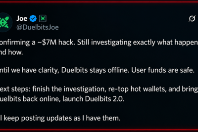 Crypto Casino Duelbits Hit With $7M Hack, Taken Offline