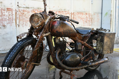 Danube river's low water levels reveal remains of WWII soldiers and motorcycle