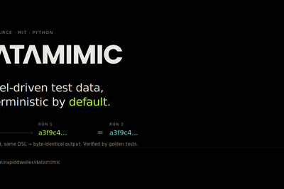 Datamimic – don't let your coding agent invent its own test world