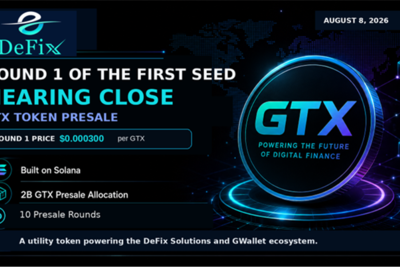 DeFix Solutions Nears Completion of Round 1 in the First Seed Sale of GTX Token