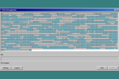 Defrag98: Windows 98 Disk Defragmenter Simulator Online