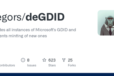 Deletes all instances of Microsoft's GDID and prevents minting of new ones