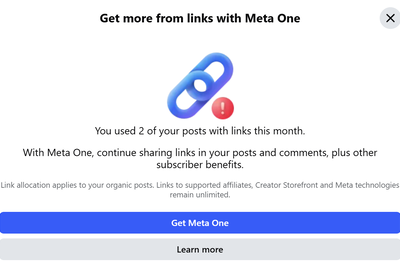 Facebook now charging to post more than 2 links a month
