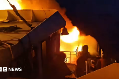 Five dead and 86 missing as 'heartbreaking' fire breaks out on Philippines ferry