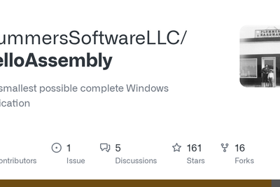HelloAssembly The smallest possible complete Windows application