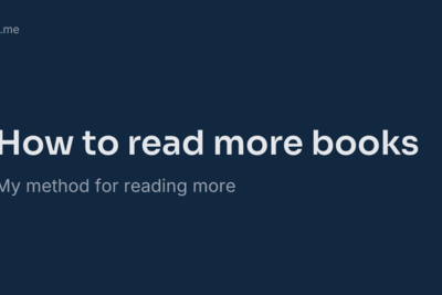 How to Read More Books