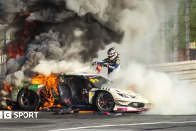 'I'm only alive thanks to one man' -  British driver rescued from car fire in China race