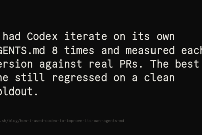 I used autoresearch to improve my AGENTS.md, measured against real tasks