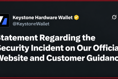 Keystone Breach Deepens as 18,835 Crypto Hardware Wallets Face Destruction