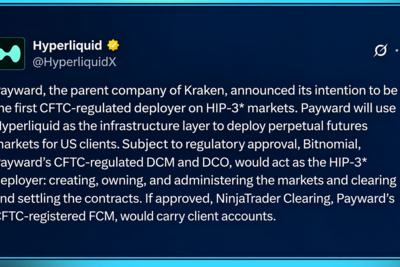 Kraken Parent Payward Eyes First CFTC-Regulated Hyperliquid Futures Market