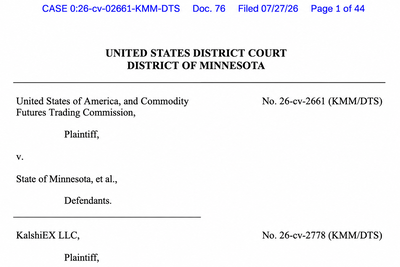 Minnesota Judge Blocks Prediction-Market Ban but Says Some Contracts Aren’t Swaps