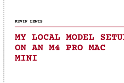 My local model setup on an M4 Pro Mac Mini