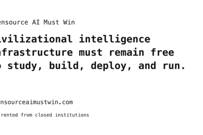 Open Source AI Must Win