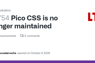 Pico CSS is no longer maintained