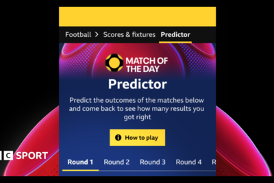 Play BBC Sport's new Match of the Day Predictor game
