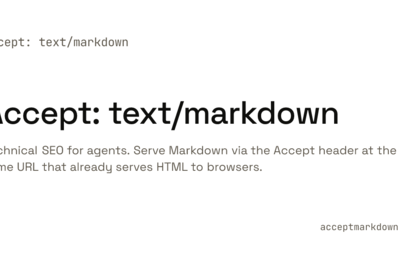 Serve Markdown to AI Agents with Accept Headers