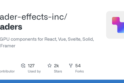 Shaders, WebGPU Components for React, Vue, Svelte, Solid, JavaScript and Framer