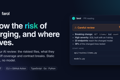 Show HN: Farol – a risk map of a pull request for the person who approves it