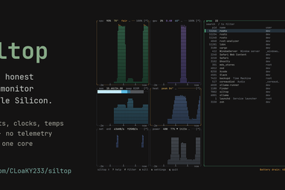 Show HN: I got tired of btop not seeing my Mac's chip, so I built siltop