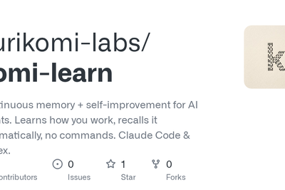 Show HN: Komi-learn – continuous memory and self-improvement for coding agents