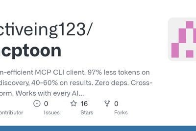 Show HN: Mcptoon – MCP CLI client that cuts tool discovery tokens by 97%
