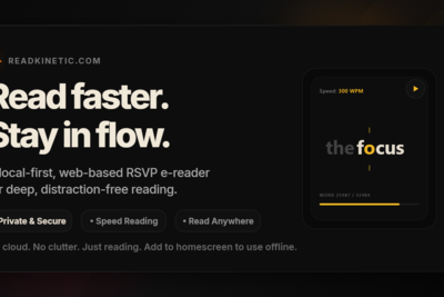 Show HN: ReadKinetic – a free, local-first speed reader for your own books