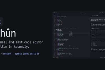 Show HN: Rhun, an open-source code editor written in assembly