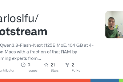 Show HN: Running 104GB Qwen3.8-Flash-Next on 48GB Mac with at ~12 tok/s
