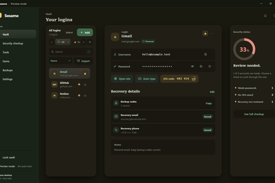 Show HN: Sesame - a local-first, open-source password manager