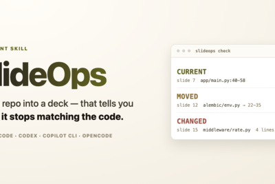 Show HN: SlideOps, slides from a repo that flag when they drift from the code
