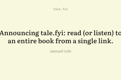 Show HN: tale.fyi, we deserve a home for fiction