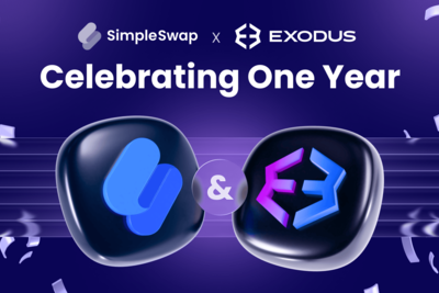 SimpleSwap Marks a Year Inside Exodus Wallet, Ships Five Partner Updates With No Integration Changes