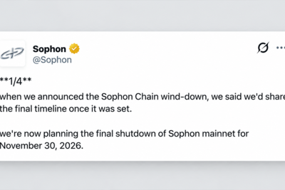 Sophon Set to Pull Plug on Layer 2 Network After $70M Funding Push