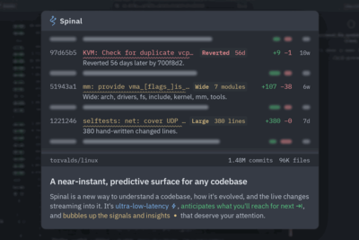Spinal: A near-instant, predictive surface for any codebase