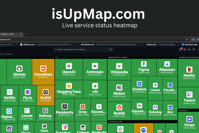 The IsUpMap lets you check the status of over 100 major sites at once