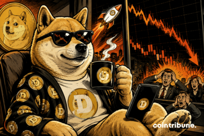 The official Dogecoin account reacts with humor to the crypto market correction
