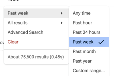 The time filter in Google Search broke a few days ago