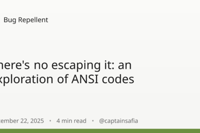 There's no escaping it: an exploration of ANSI codes