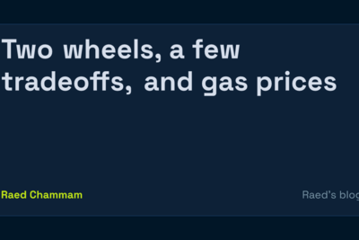 Two wheels, a few tradeoffs, and gas prices