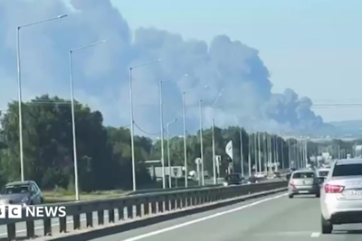 Ukraine says major Russian oil refinery and airfield hit, as Moscow reports eight deaths