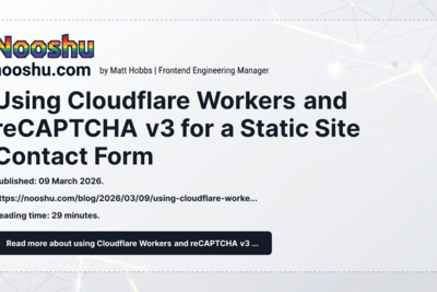 Using Cloudflare Workers and reCAPTCHA v3 for a Static Site Contact Form